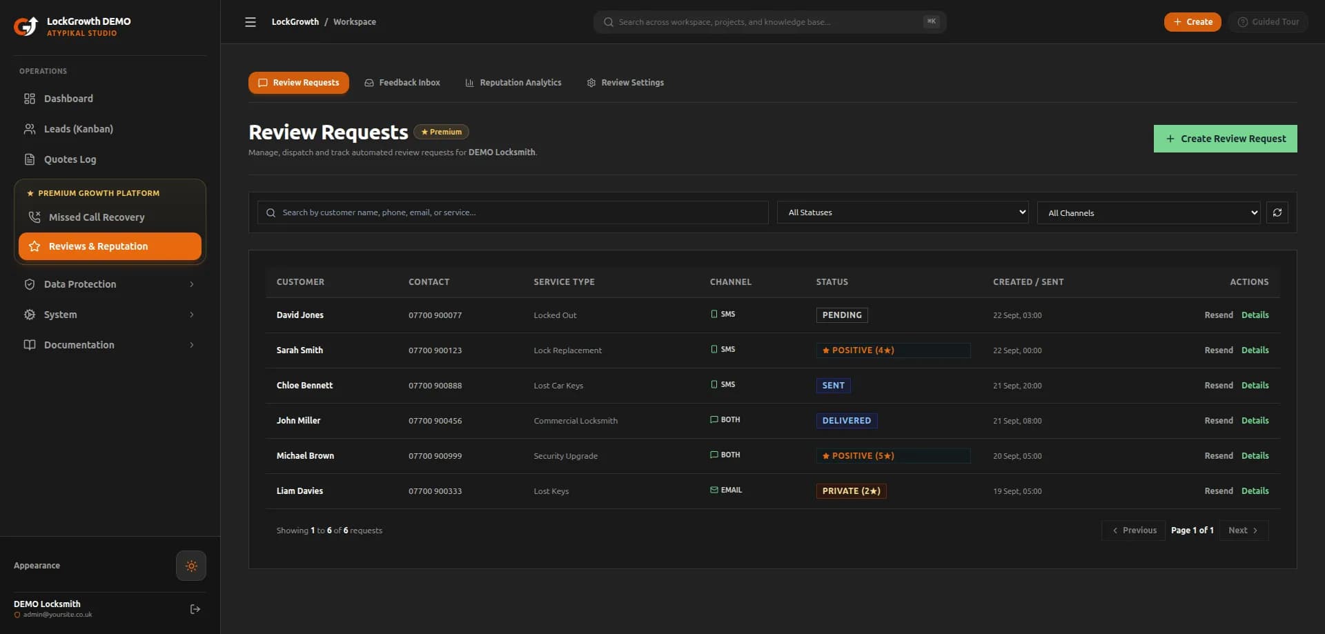 Review Automation - Automated post-job SMS flows that boost verified Google reviews